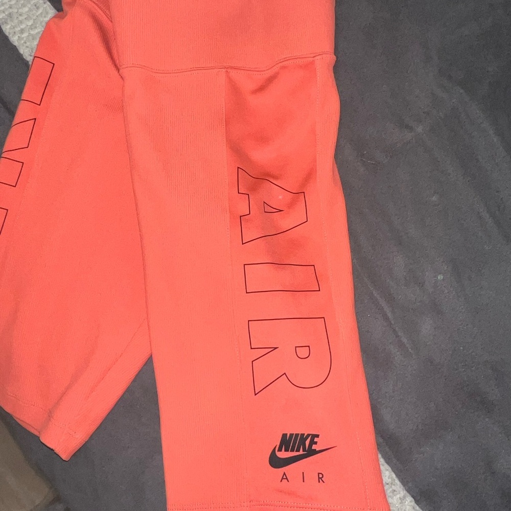 Women’s Nike Orange Athletic Shorts High-Waisted Compression - Picture 2 of 7